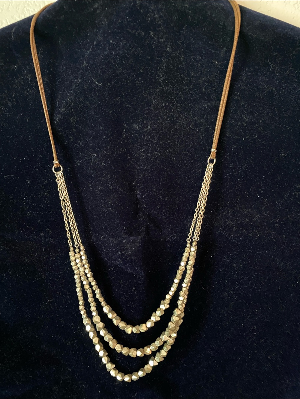 Silver Tone Multi-Strand Beaded Necklace - Women Jewelry